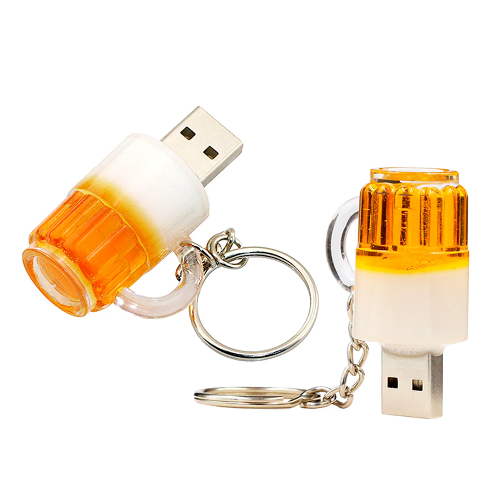 Флешка Пластиковая Кружка Пива Mug Beer S174 оранжевая 8 Гб - фото 3