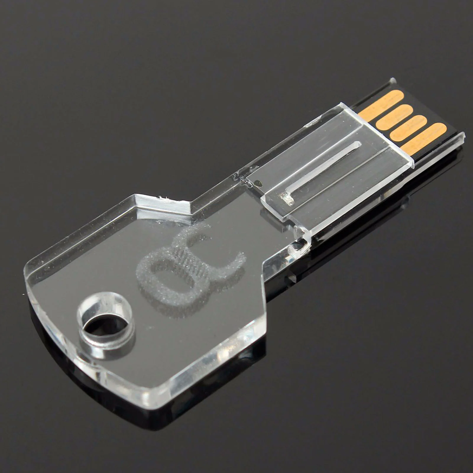 Флешка Стеклянный Ключ Key Glass W175 прозрачный 128 Гб - фото 8