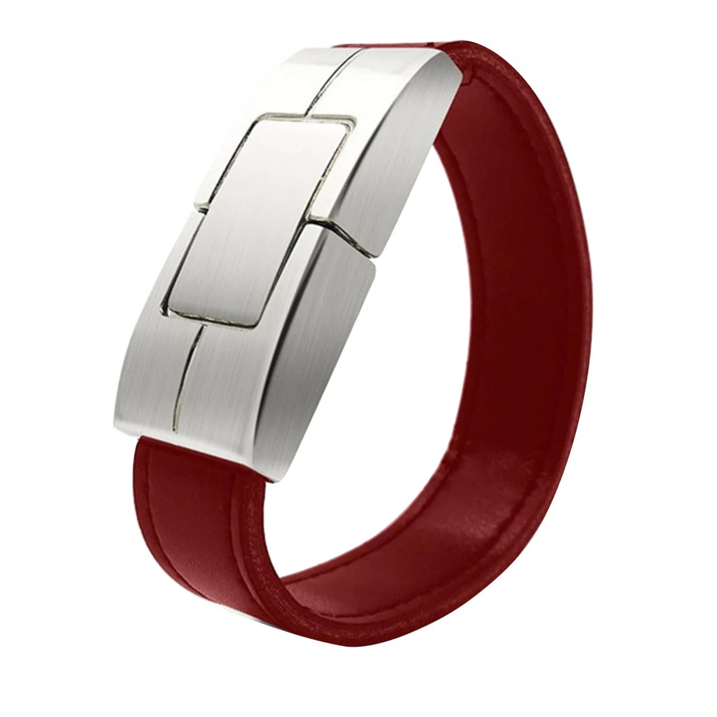 Флешка Кожаный Браслет Класп Bracelet Clasp N177 коричневый 64 Гб - фото 1