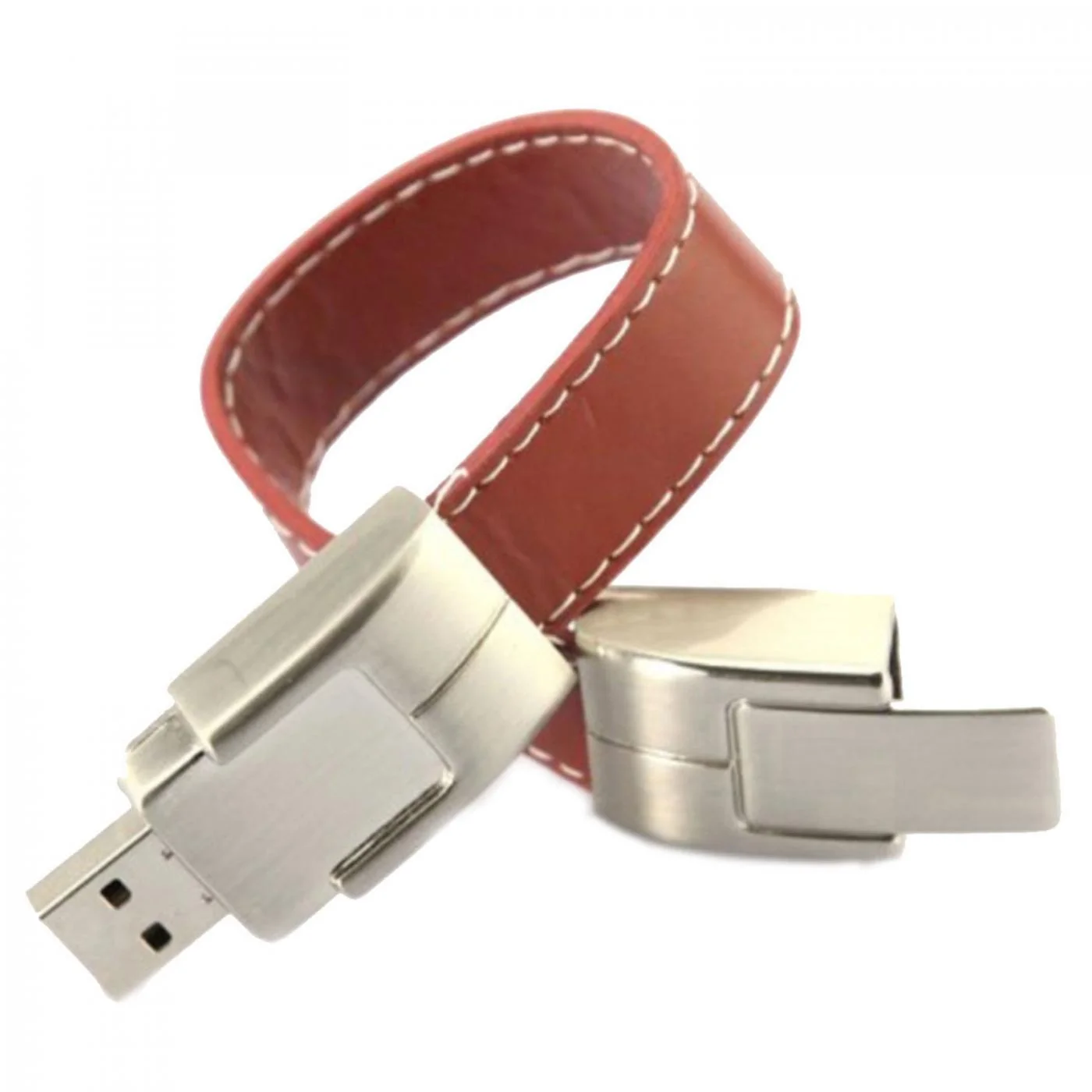 Флешка Кожаный Браслет Класп Bracelet Clasp N177 коричневый 1 Гб - фото 2