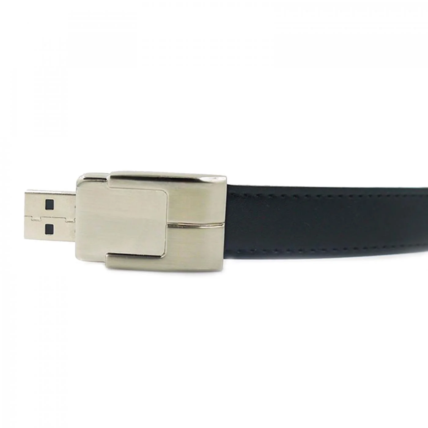 Флешка Кожаный Браслет Класп Bracelet Clasp N177 черный 2 Гб - фото 3