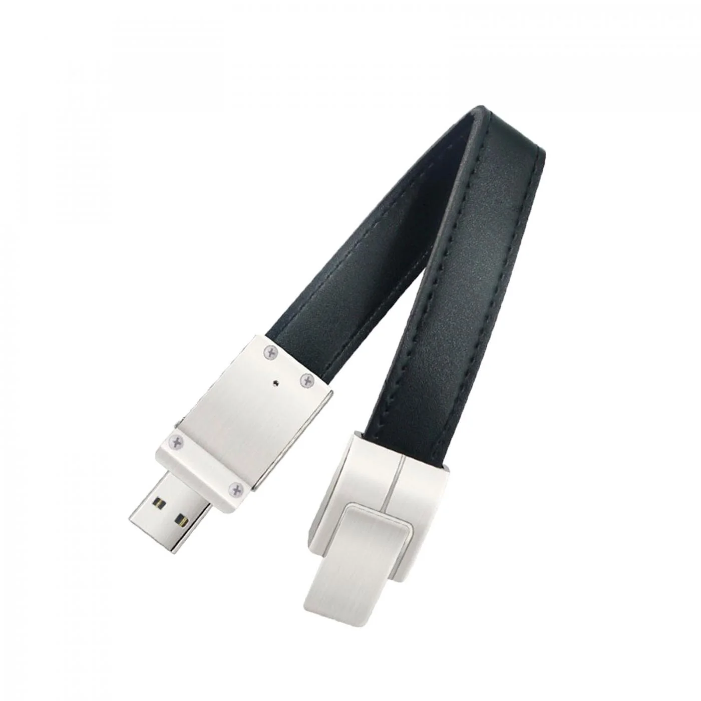 Флешка Кожаный Браслет Класп Bracelet Clasp N177 черный 2 Гб - фото 4