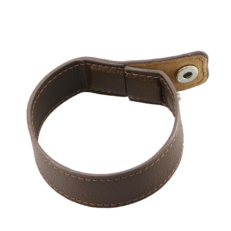 Флешка Кожаная Браслет Снап Bracelet Snap N185 коричневый 128 Гб - фото 4