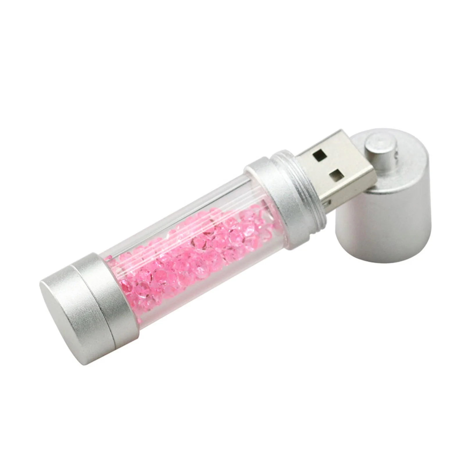Флешка Стеклянная Цилиндр Cylinder Glass W188 розовый 512 Гб - фото 10