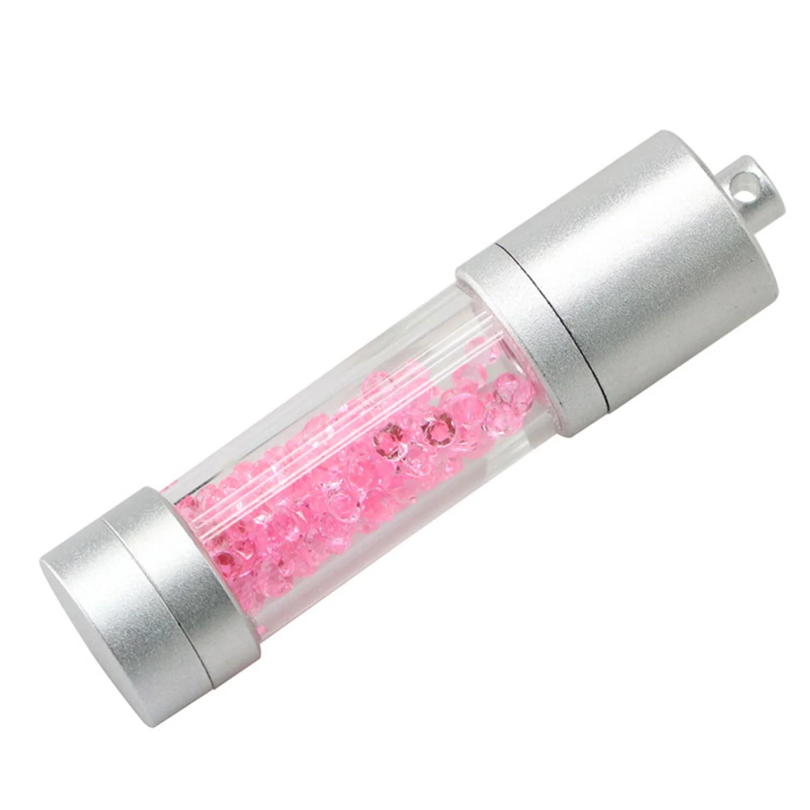 Флешка Стеклянная Цилиндр Cylinder Glass W188 розовый 1 Гб - фото 1
