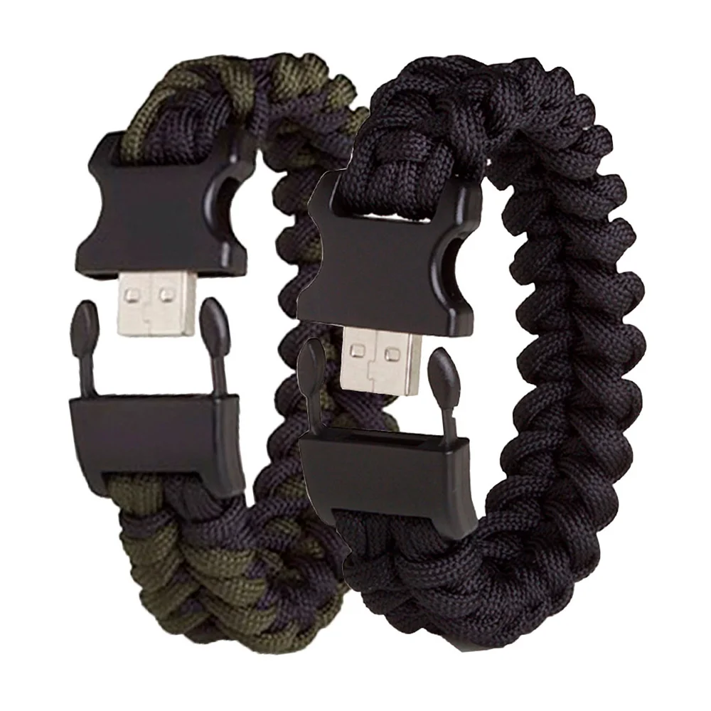 Флешка Тканевая Браслет Bracelet Pigtail X191 зеленый 4 Гб - фото 2