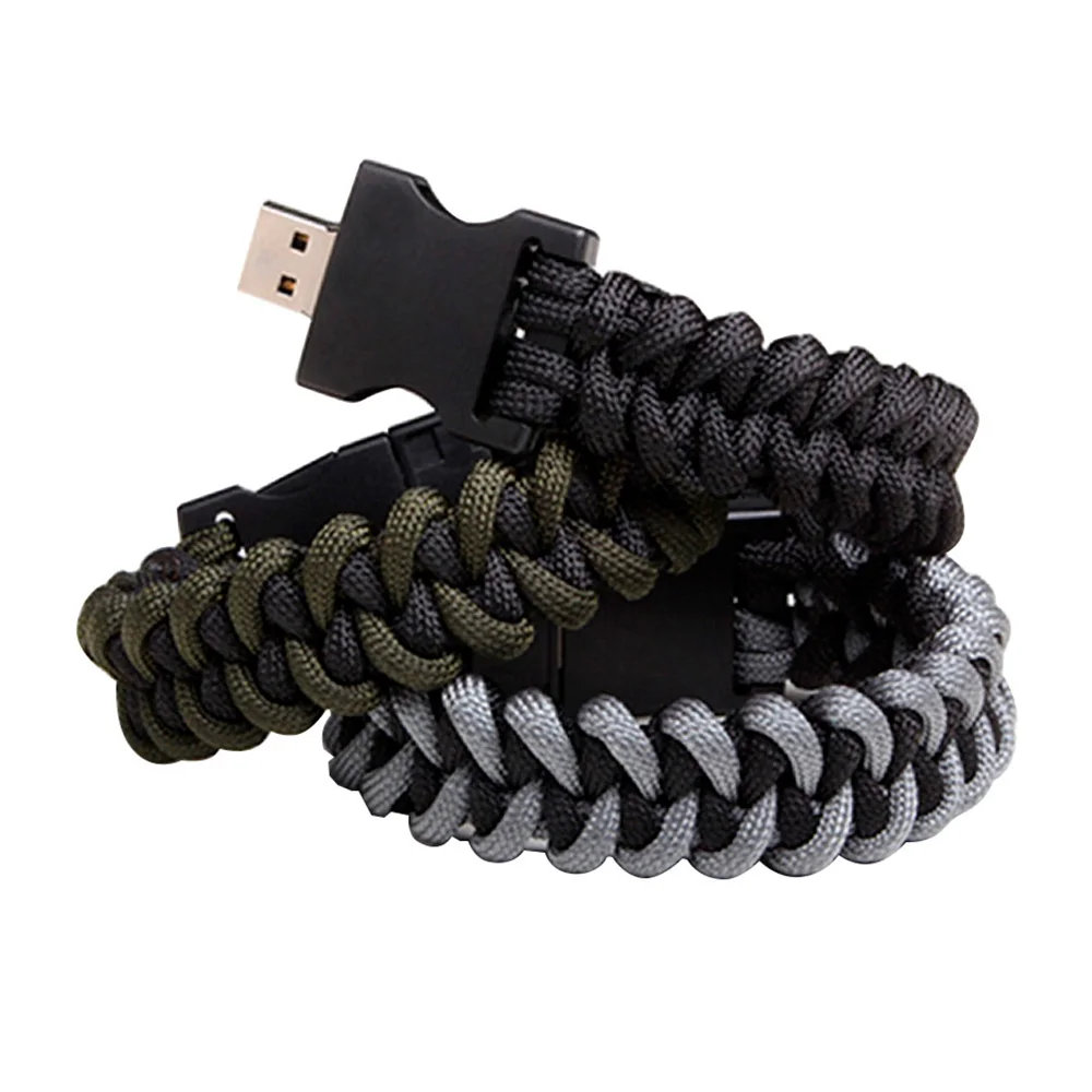 Флешка Тканевая Браслет Bracelet Pigtail X191 зеленый 512 Гб - фото 3