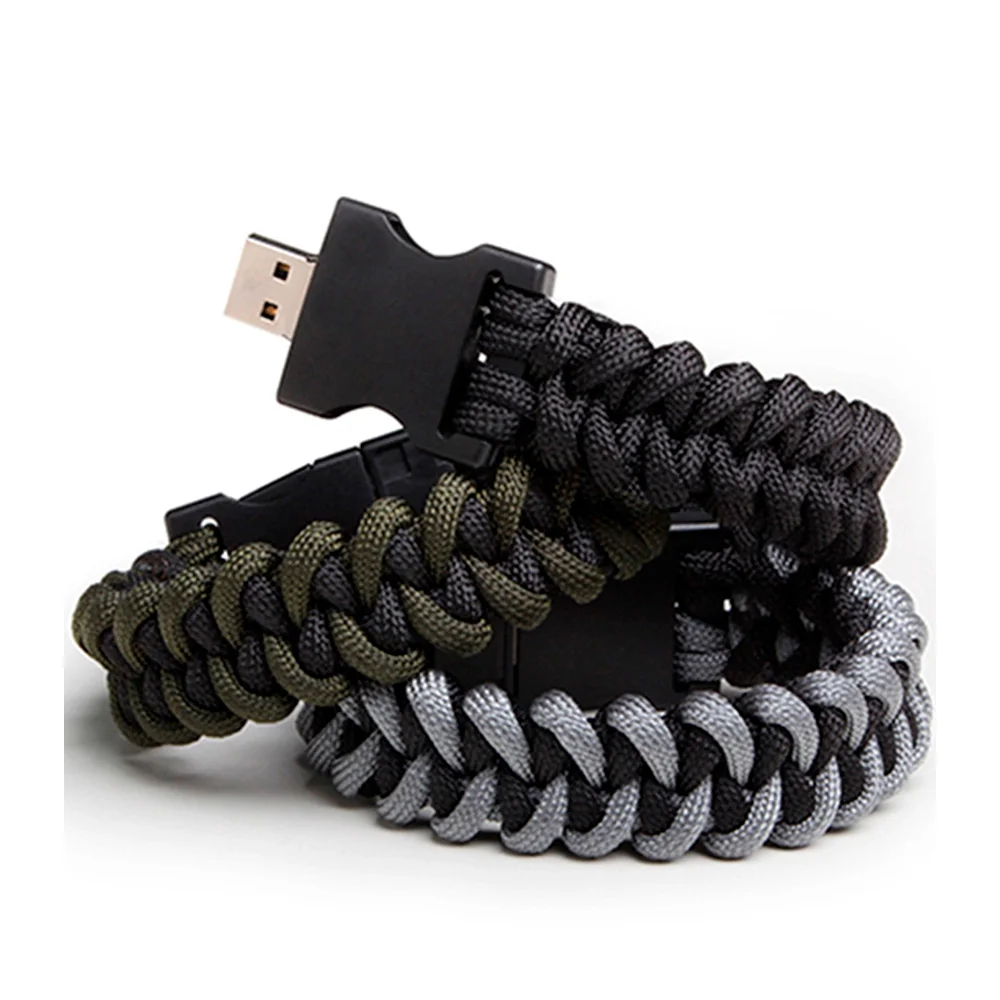Флешка Тканевая Браслет Bracelet Pigtail X191 серый 16 Гб - фото 2