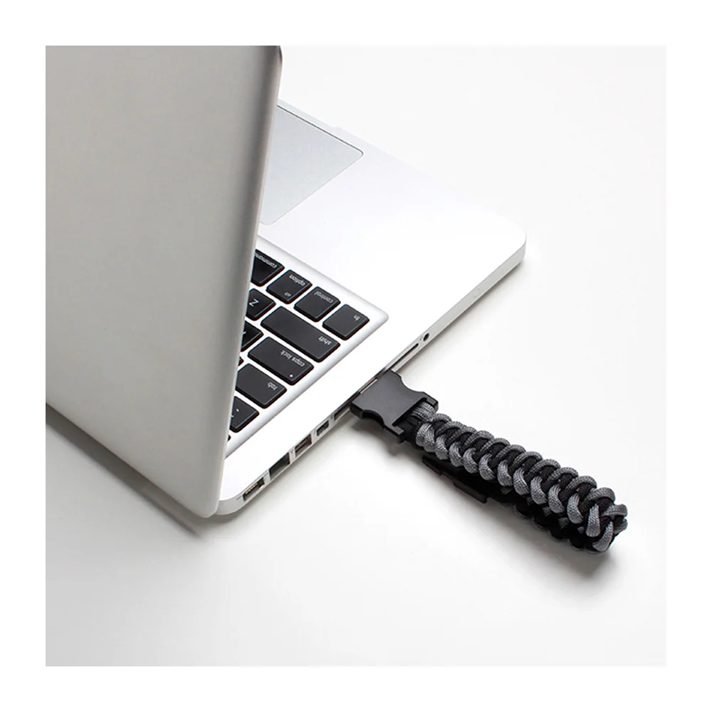 Флешка Тканевая Браслет Bracelet Pigtail X191 серый 128 Гб - фото 3