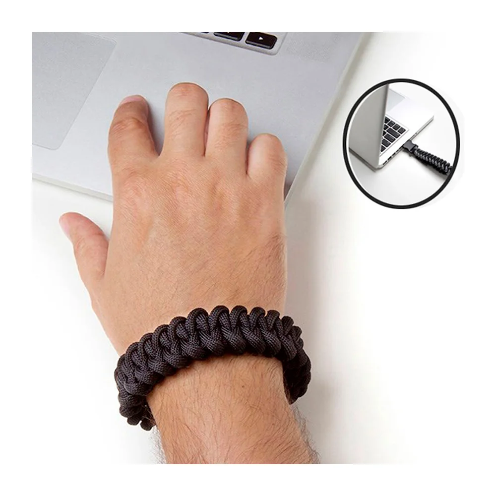 Флешка Тканевая Браслет Bracelet Pigtail X191 черный 512 Гб - фото 3