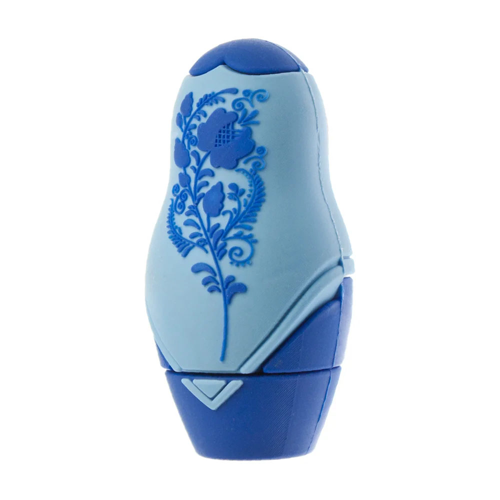Флешка Резиновая Матрешка Matryoshka Q194 синяя 16 Гб - фото 2