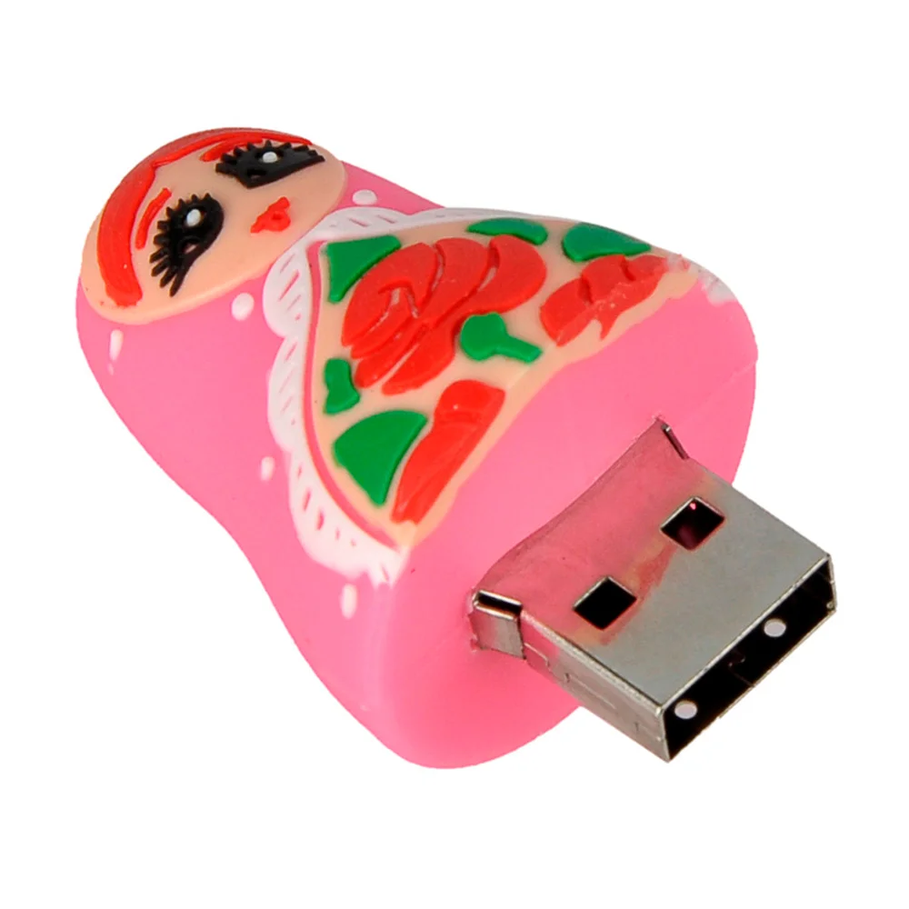 Флешка Резиновая Матрешка Matryoshka Q194 розовая 16 Гб - фото 2