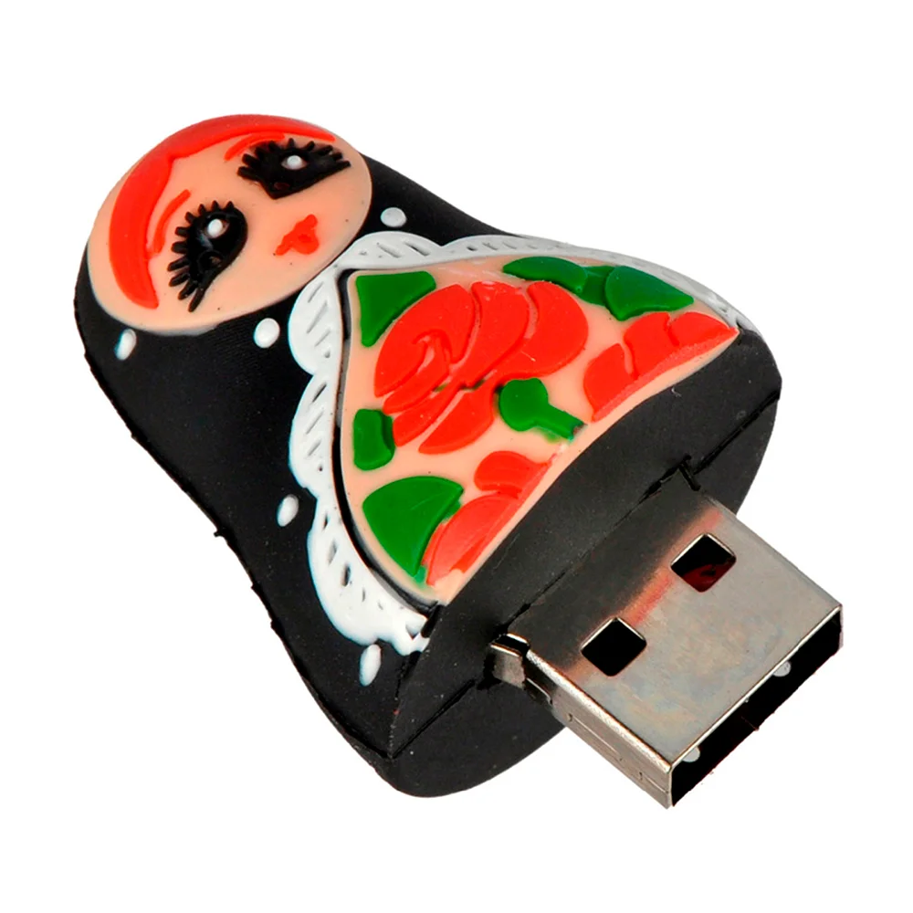 Флешка Резиновая Матрешка Matryoshka Q194 черная 16 Гб - фото 2