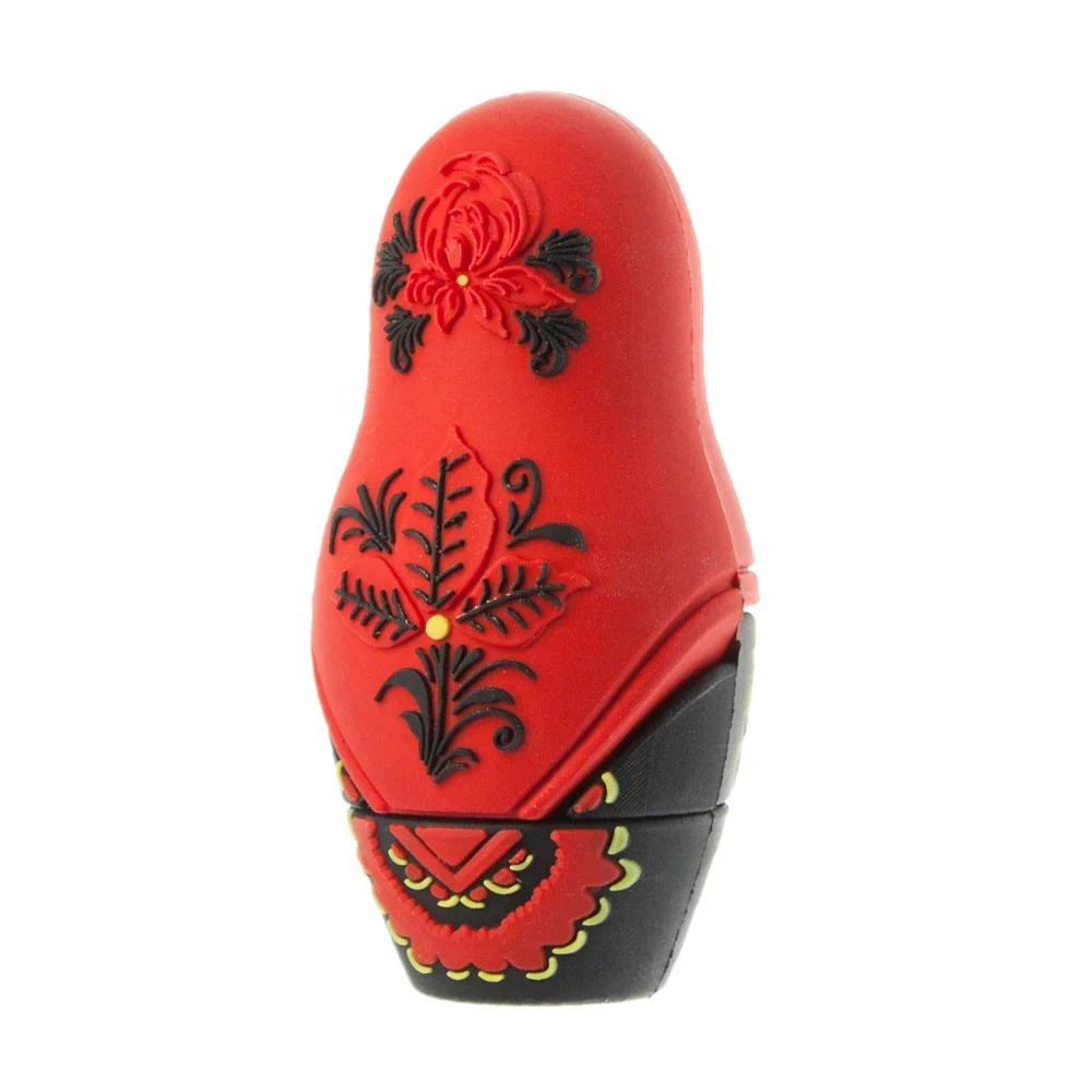 Флешка Резиновая Матрешка Matryoshka Q194 красная 1 Гб - фото 3