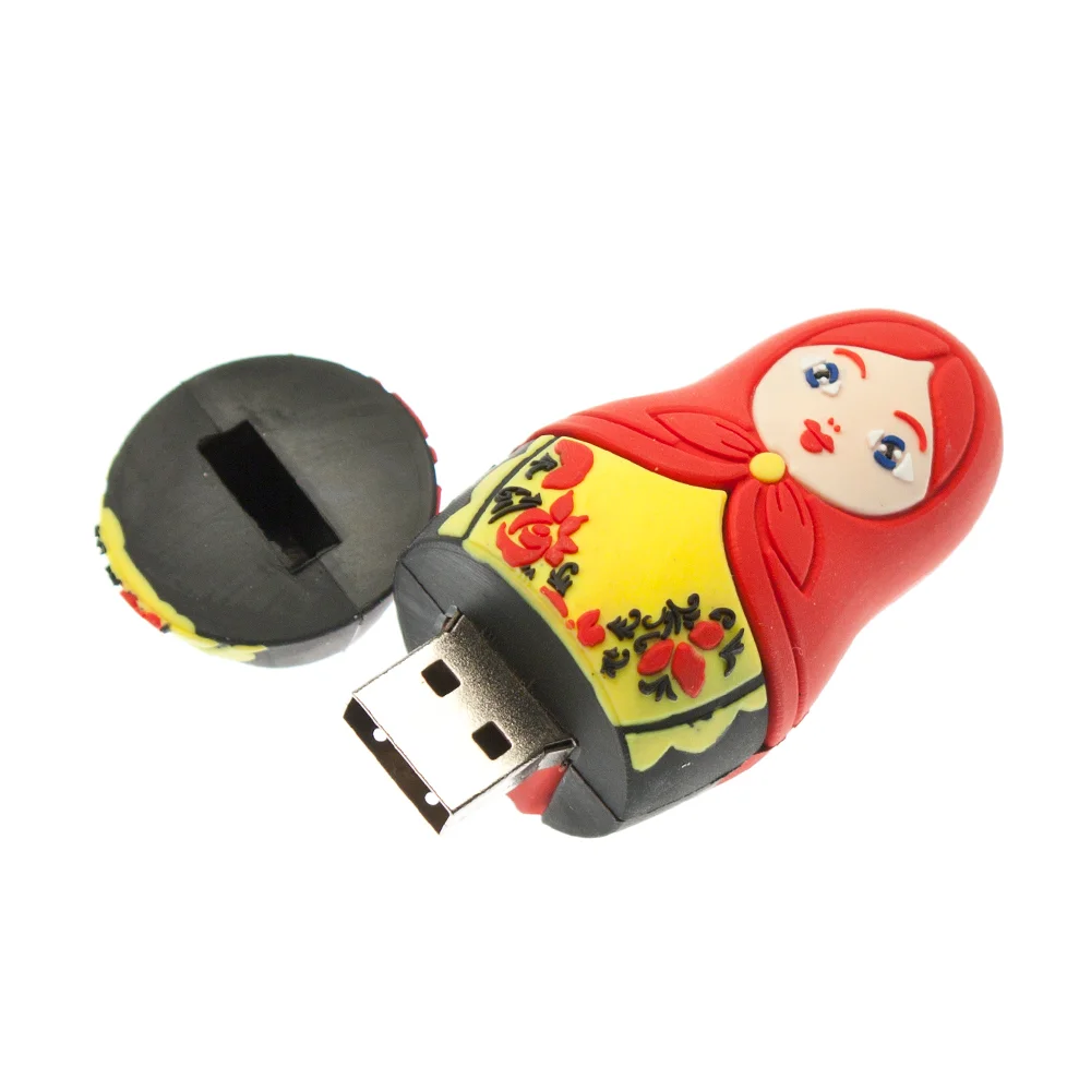 Флешка Резиновая Матрешка Matryoshka Q194 красная 8 Гб - фото 2