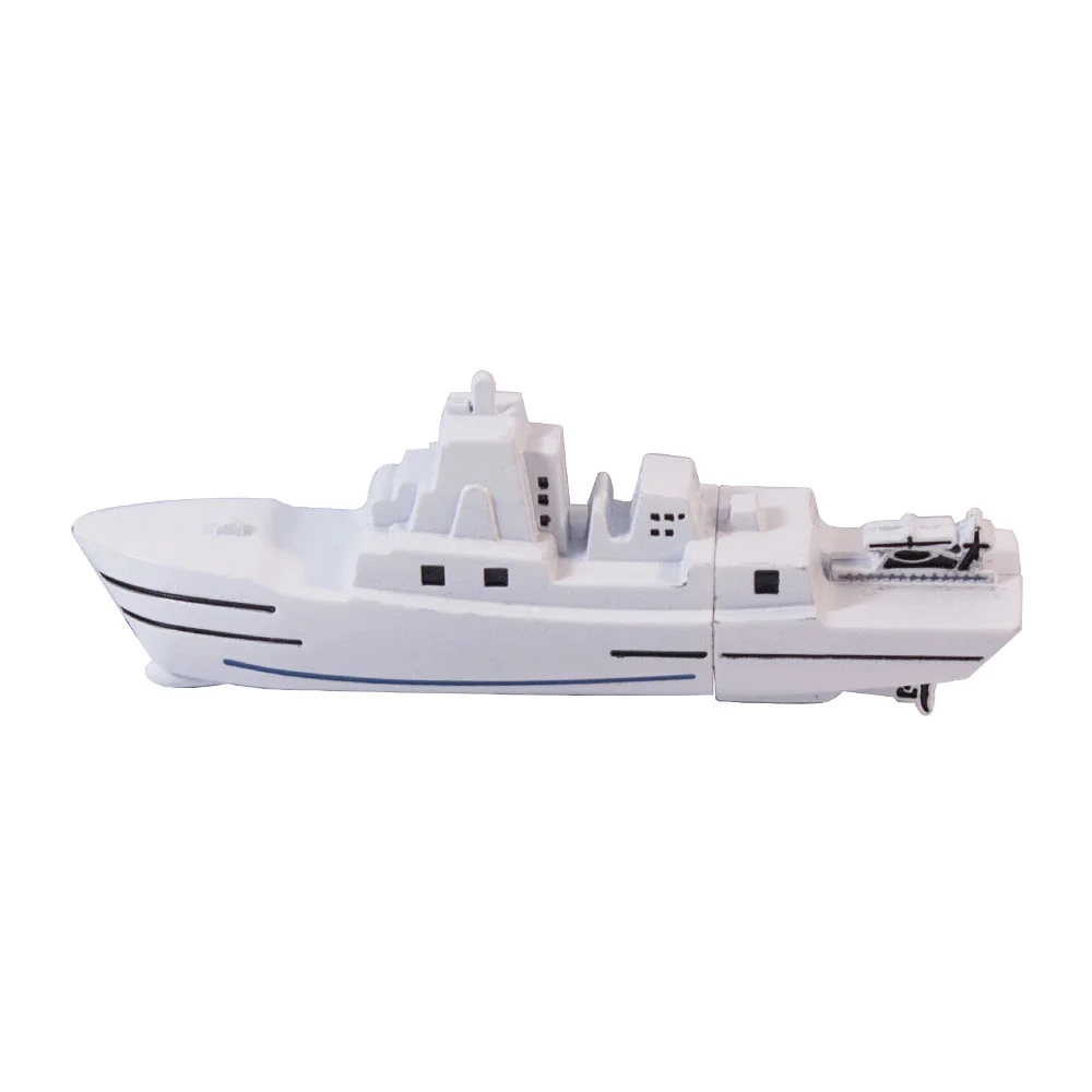 Флешка Металлический Военный Корабль Warship R197 белый 1 Гб - фото 7