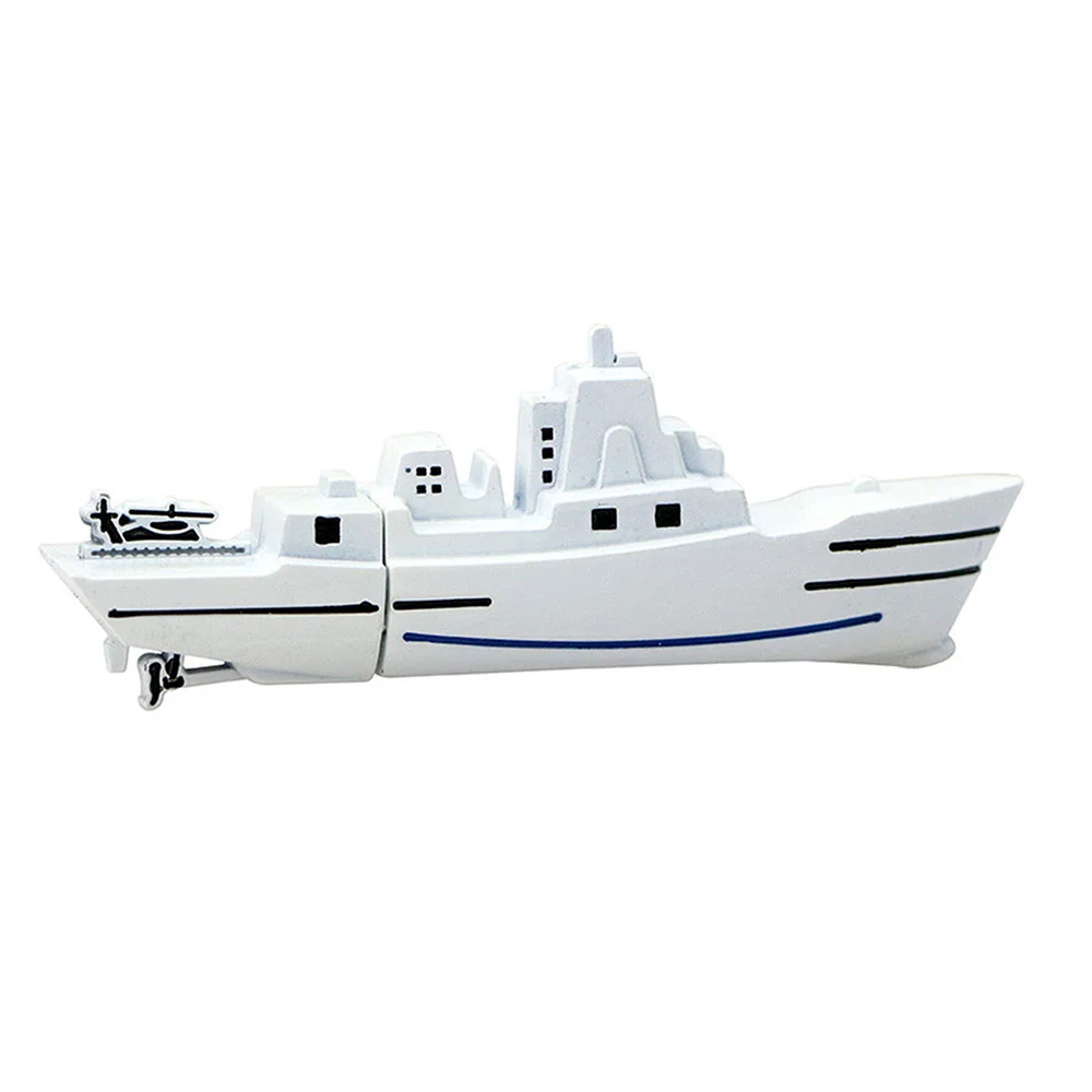 Флешка Металлический Военный Корабль Warship R197 белый 2 Гб