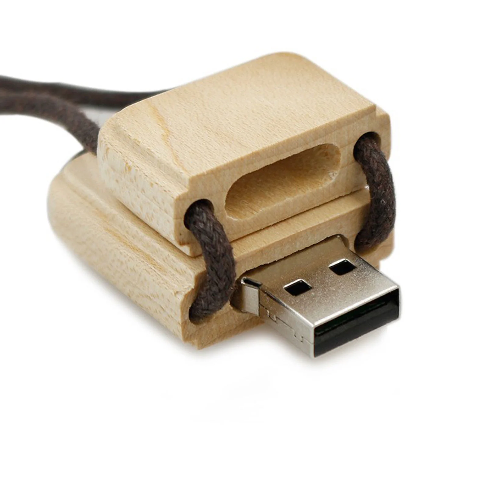 Флешка Деревянная Кулон Рестайл Coulomb Wooden F203 бежевая 256 Гб - фото 9