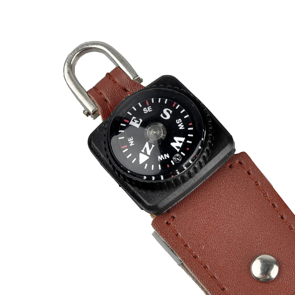 Флешка Кожаная Брелок Компас "Compass Skin" N204 коричневый 32 Гб - фото 4
