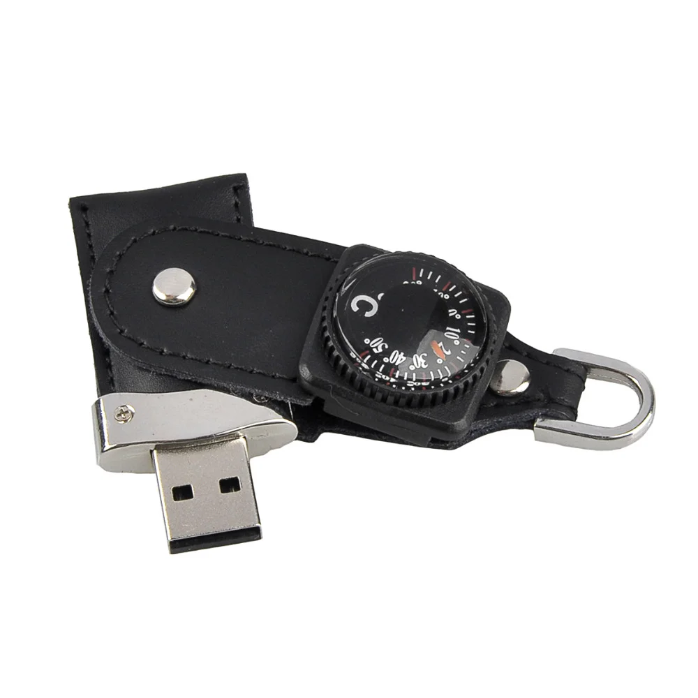 Флешка Кожаная Термометр Thermometer N205 черный 2 Гб - фото 1