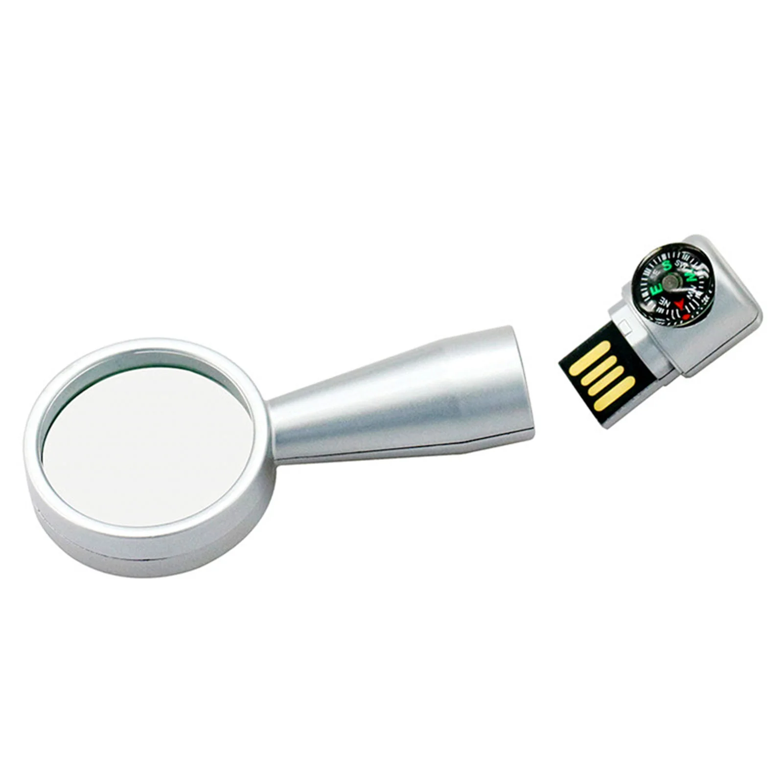 Флешка Металлическая Компас Лупа Compass Loupe R206 серебряная 16 Гб - фото 3