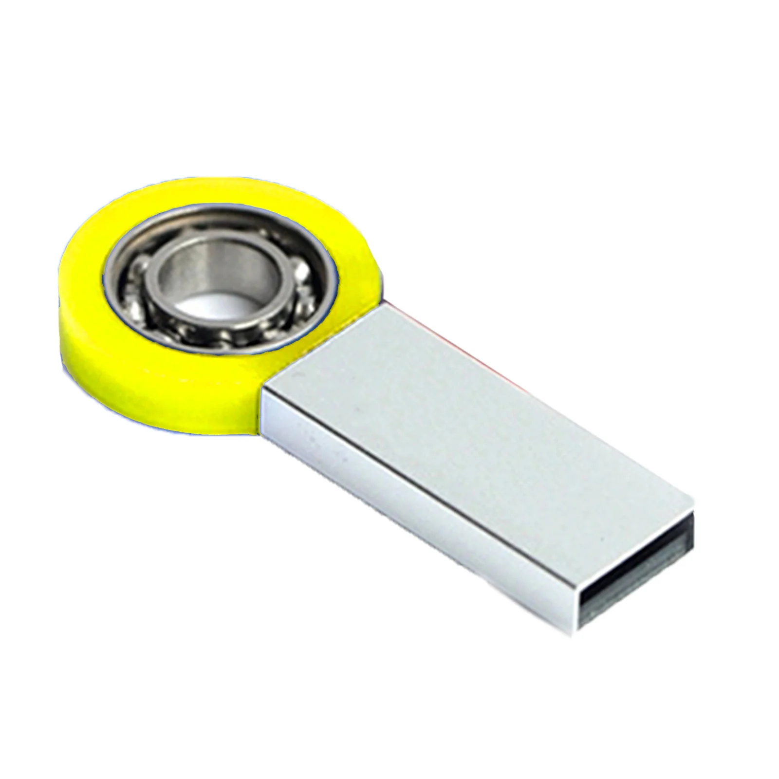 Флешка Металлический Спиннер Маджестик Соло \Spinner Majestic Solo\ R208 желтый 128 Гб - фото 1