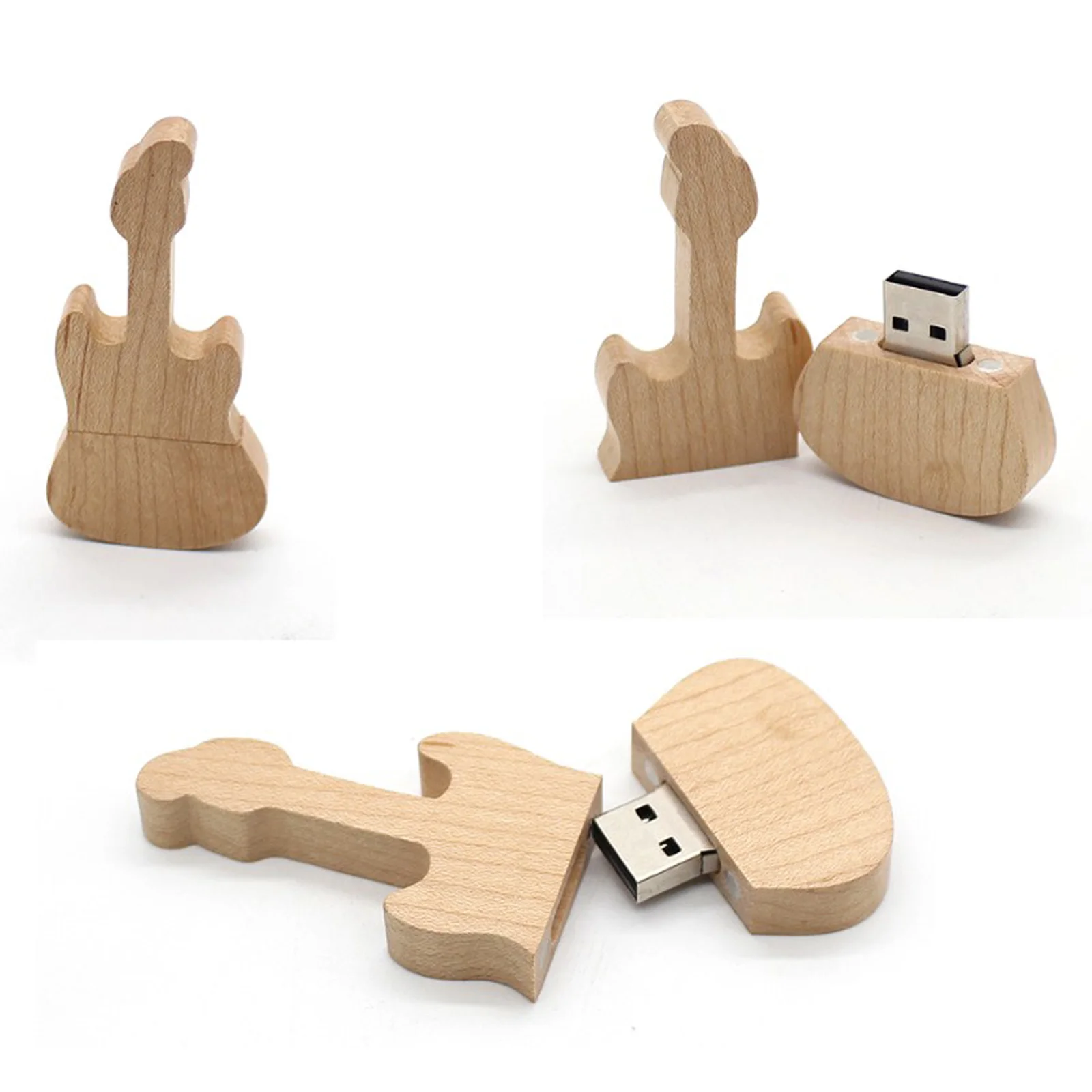 Флешка Деревянная Электрогитара Guitar Electric F309 бежевый 1 Гб - фото 7