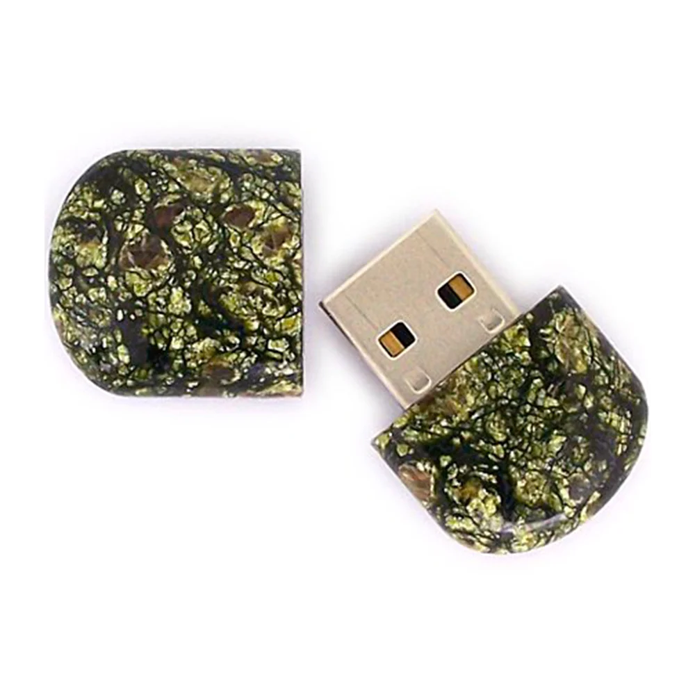 Флешка Каменная Змеевик Serpentine Stone W G227 желтая 8 Гб - фото 4