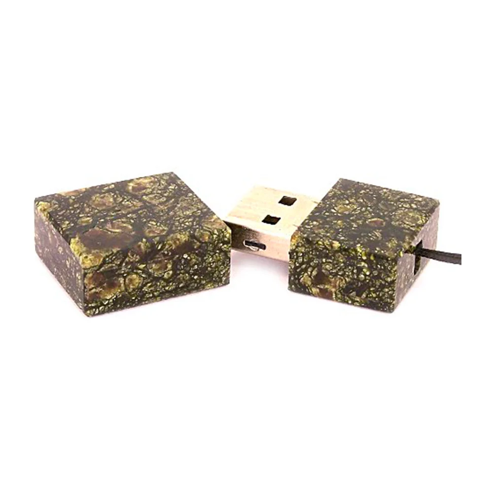 Флешка Каменная Змеевик Serpentine Stone P G227 коричневая 4 Гб - фото 2