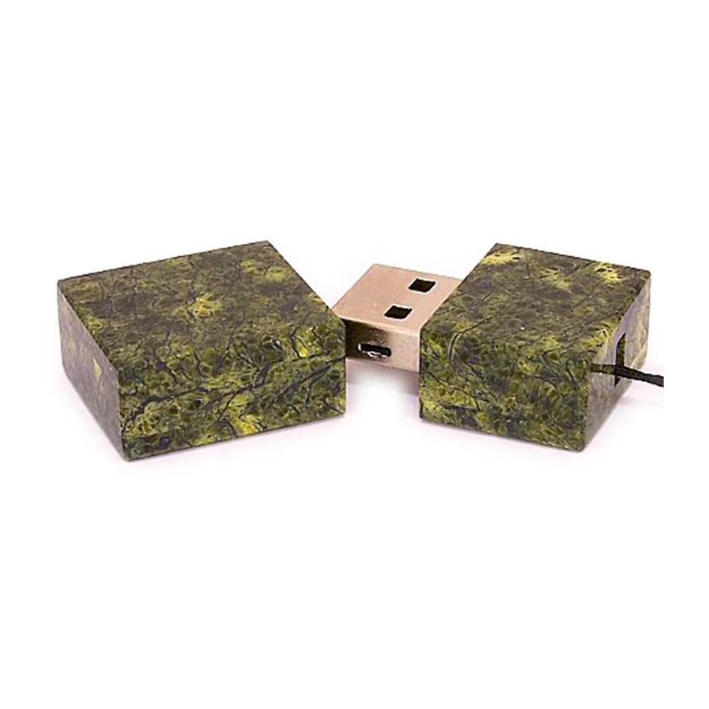Флешка Каменная Змеевик Serpentine Stone Q G227 салатовая 128 Гб - фото 2