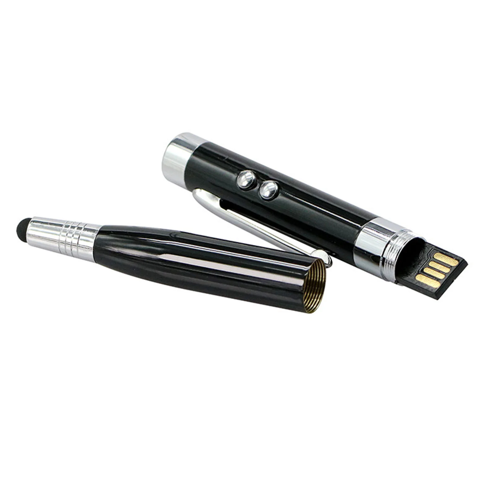 Флешка Металлическая Ручка Лазерная указка WBR Стилус Pen Laser Stylus R233 черный 1 ГБ - фото 5