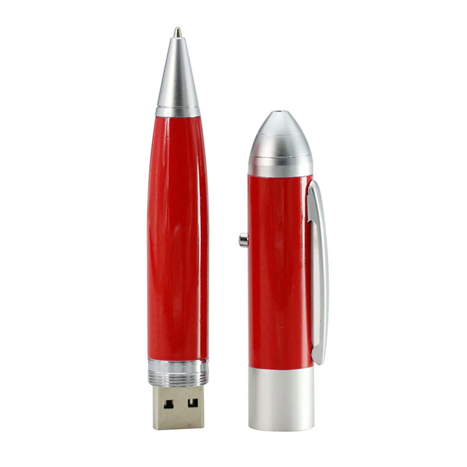 Флешка Металлическая Ручка Лазерная указка Конус Laser Conus Pen R236 красный 64 Гб - фото 3