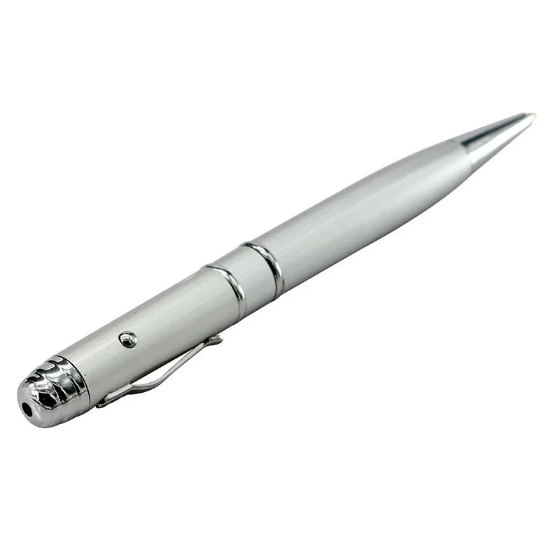 Флешка Металлическая Ручка Лазерная указка Диплус Laser Diploos Pen R237 серебряный 1 Гб - фото 3