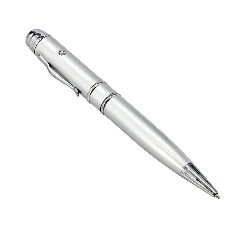 Флешка Металлическая Ручка Лазерная указка Диплус Laser Diploos Pen R237 серебряный 16 Гб - фото 2