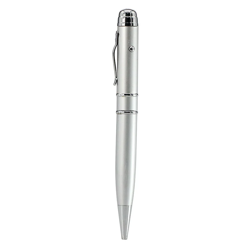 Флешка Металлическая Ручка Лазерная указка Диплус Laser Diploos Pen R237 серебряный 128 Гб