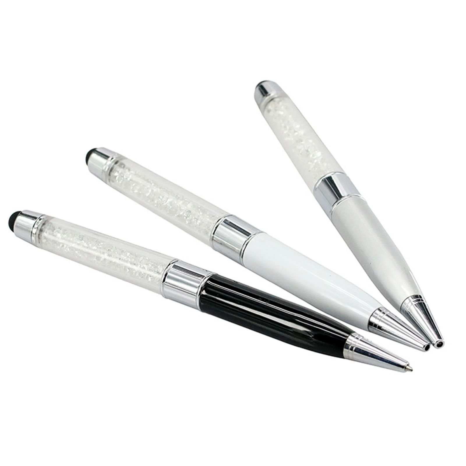 Флешка Металлическая Ручка Стилус Кристалл Pen Stylus Crystal R239 черный 1 Гб - фото 2