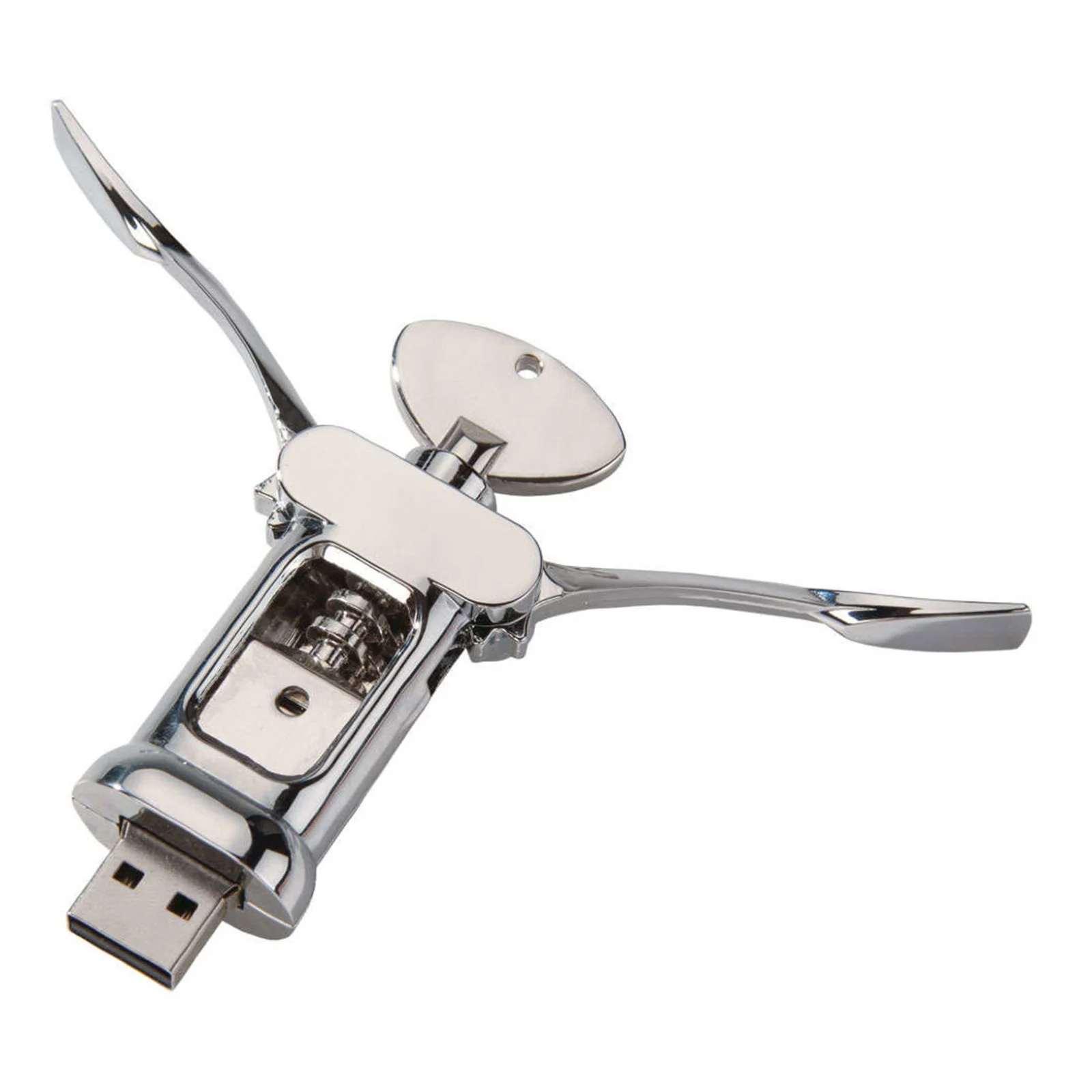 Флешка Металлическая Штопор \"Corkscrew\" R250 серебристый 1 Гб