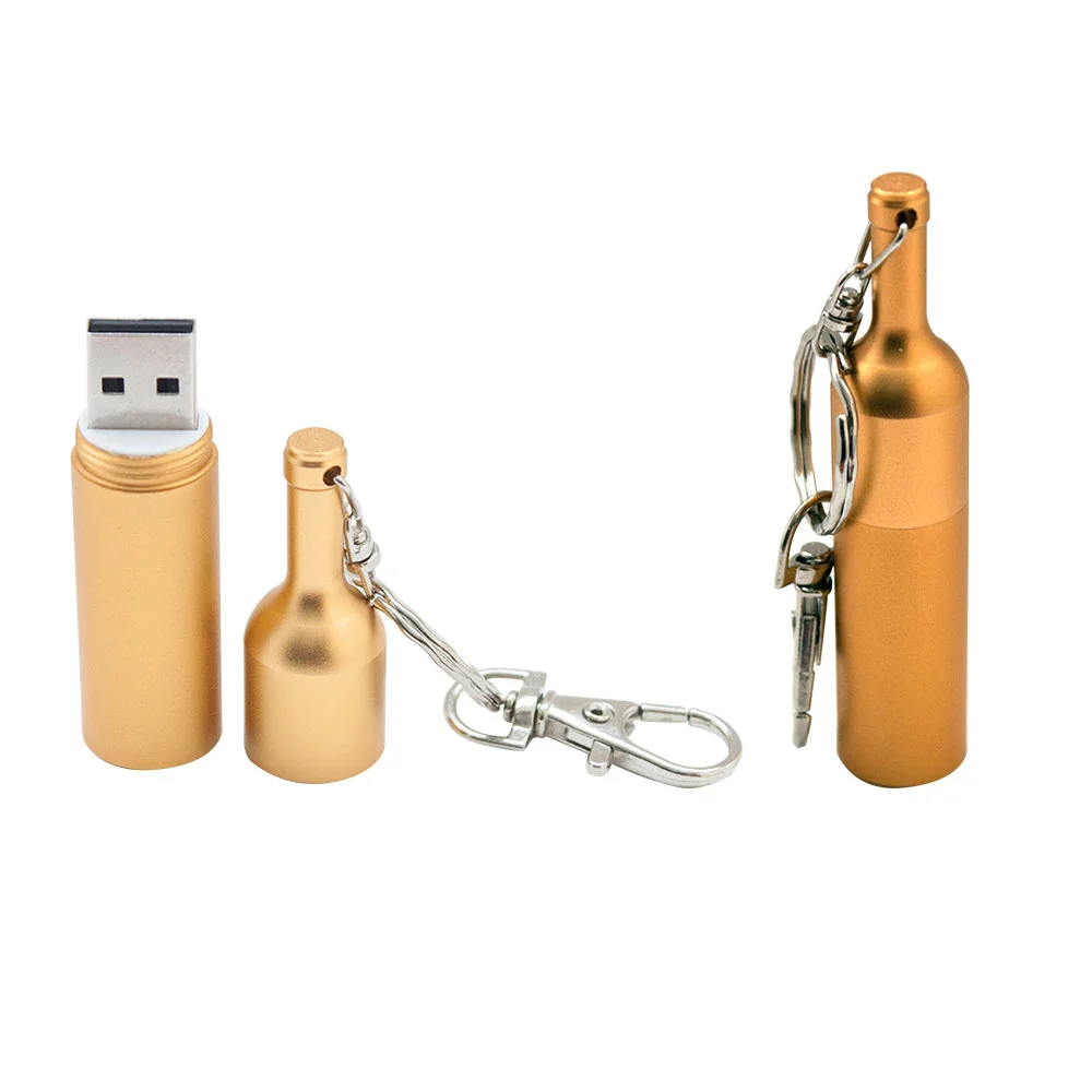 Флешка Металлическая Бутылка вина \Bottle Wine\ R251 золотой 32 Гб - фото 8