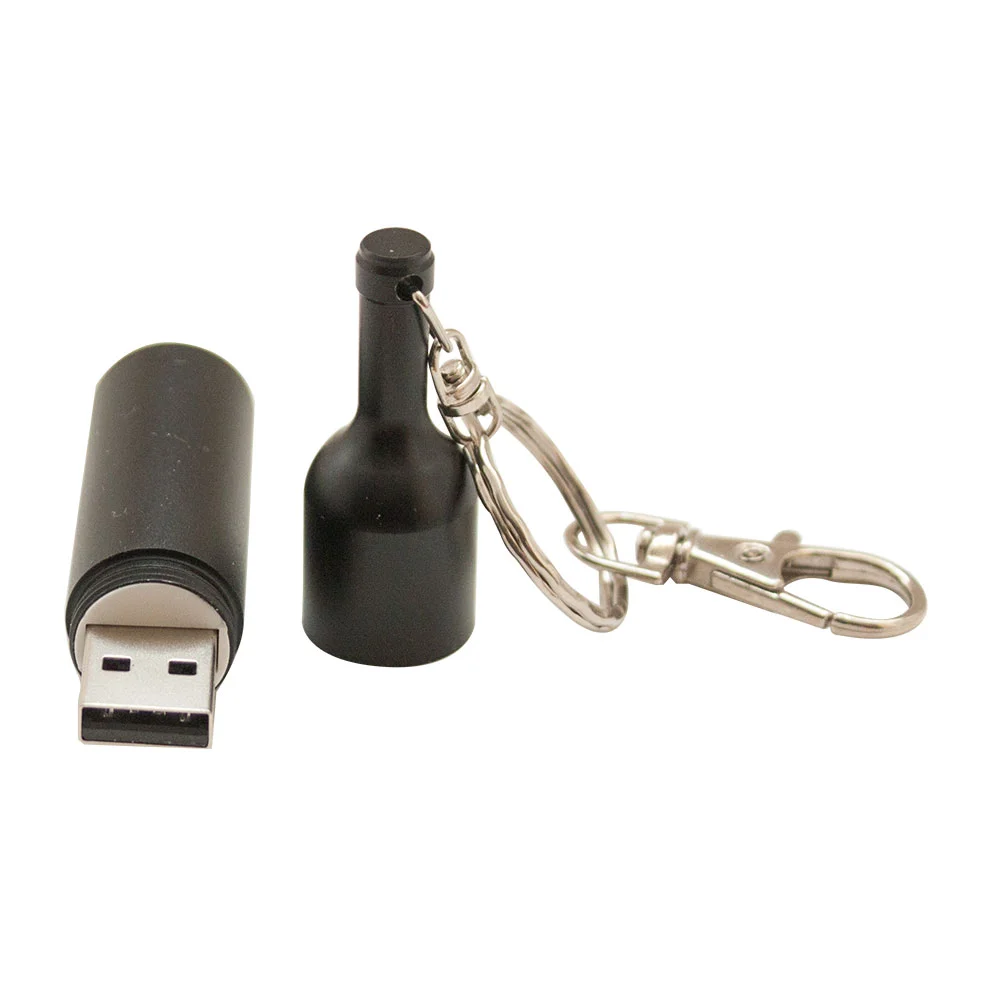 Флешка Металлическая Бутылка вина Bottle Wine R251 черный 2 Гб - фото 8