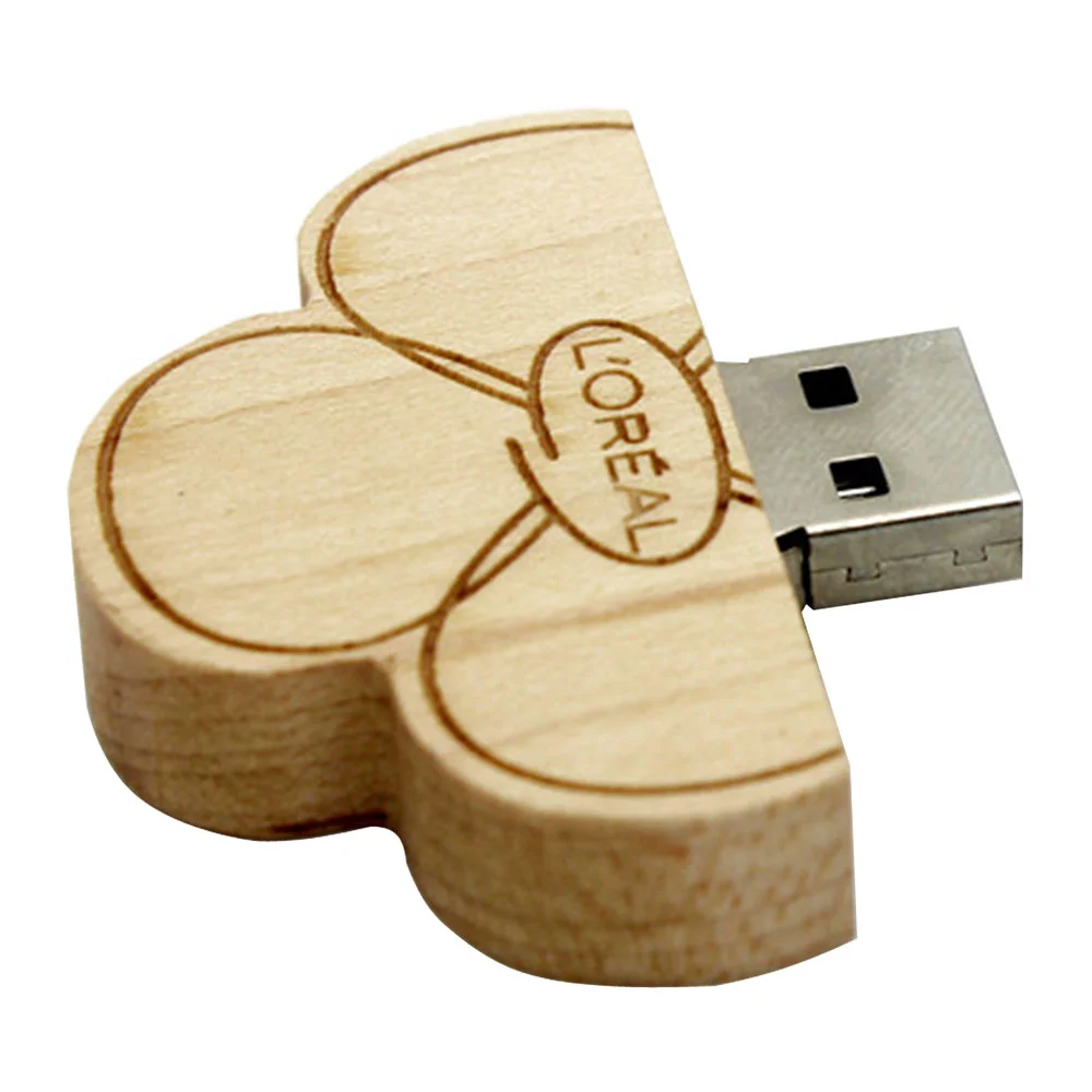Флешка Деревянная Цветок Flower Wood F263 бежевый 32 Гб - фото 6
