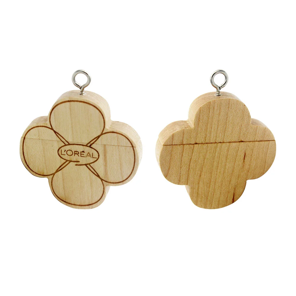 Флешка Деревянная Цветок Flower Wood F263 бежевый 32 Гб - фото 7