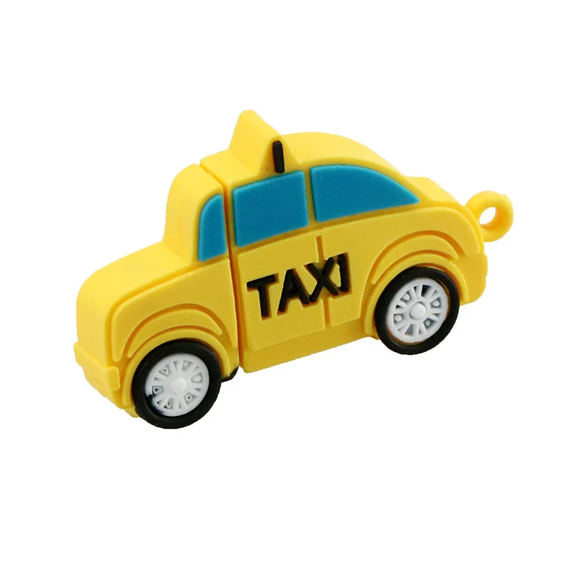 Флешка Резиновая Такси Taxi Q270 желтая 16 Гб - фото 3