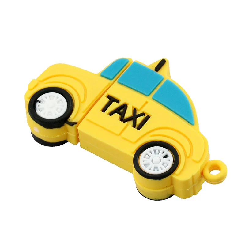 Флешка Резиновая Такси Taxi Q270 желтая 64 Гб