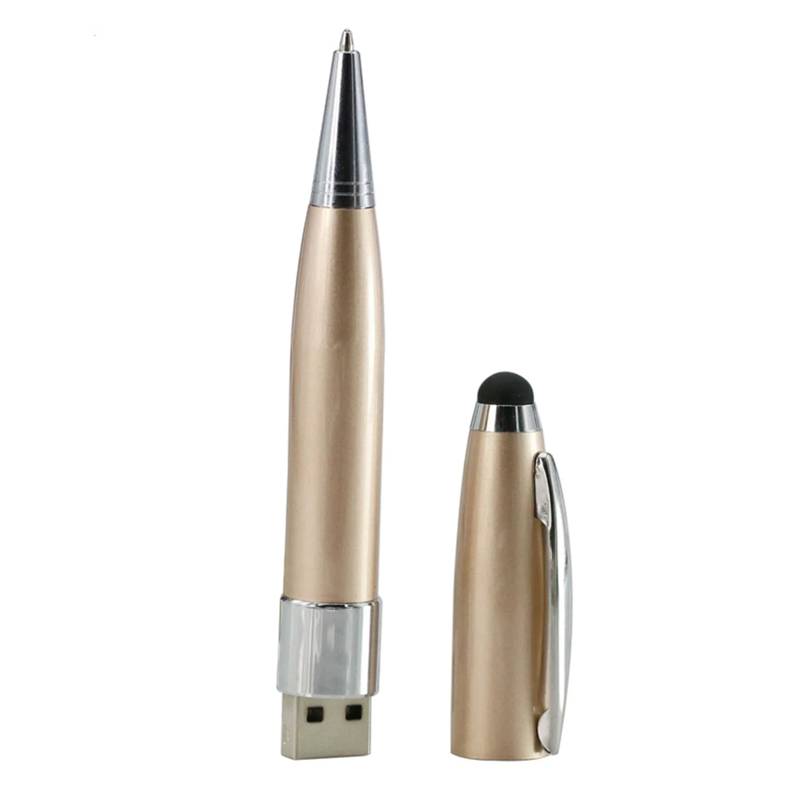 Флешка Металлическая Ручка Стилус OTG Pen Stylus R266 золотистый 8 Гб - фото 4