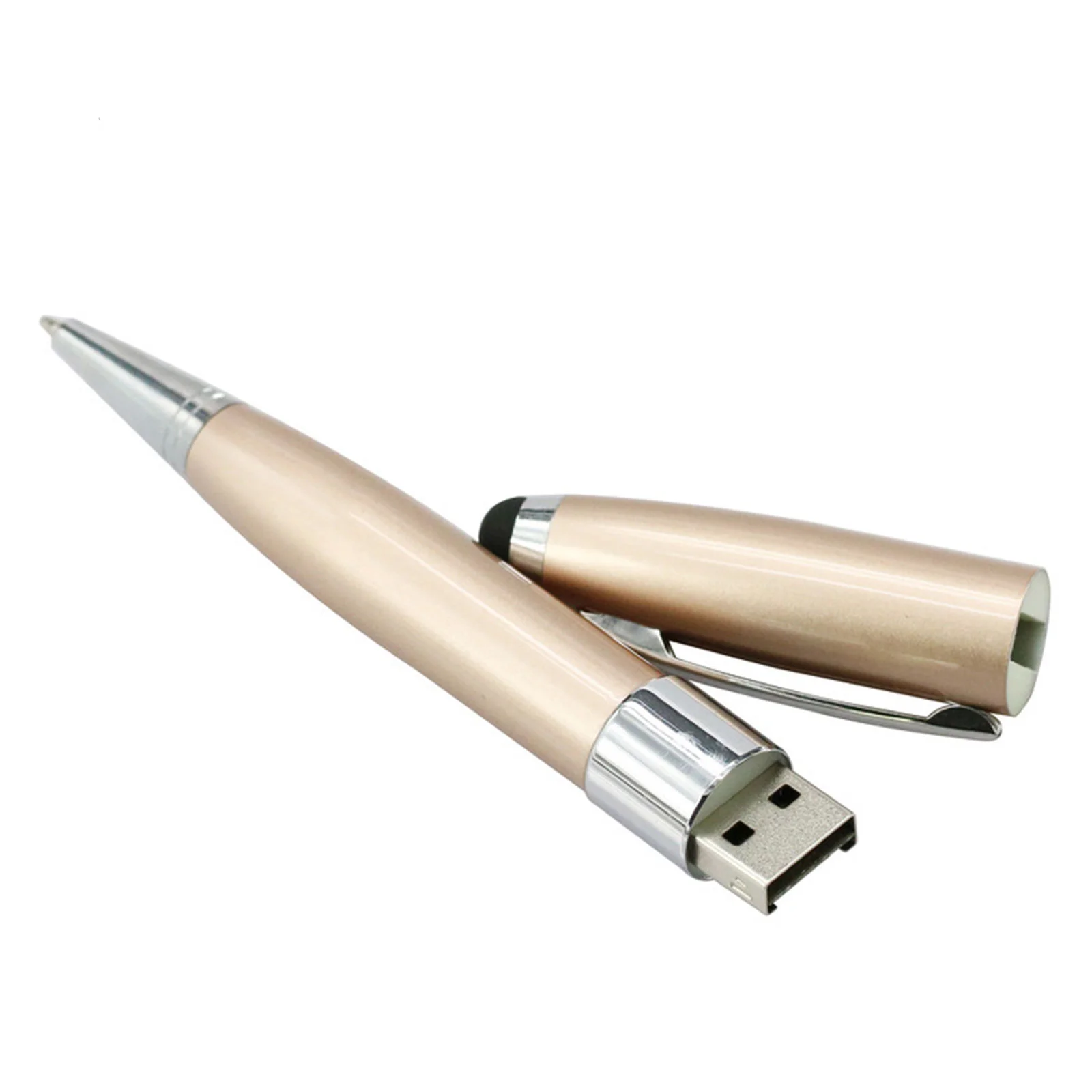 Флешка Металлическая Ручка Стилус OTG Pen Stylus R266 золотистый 128 Гб - фото 7