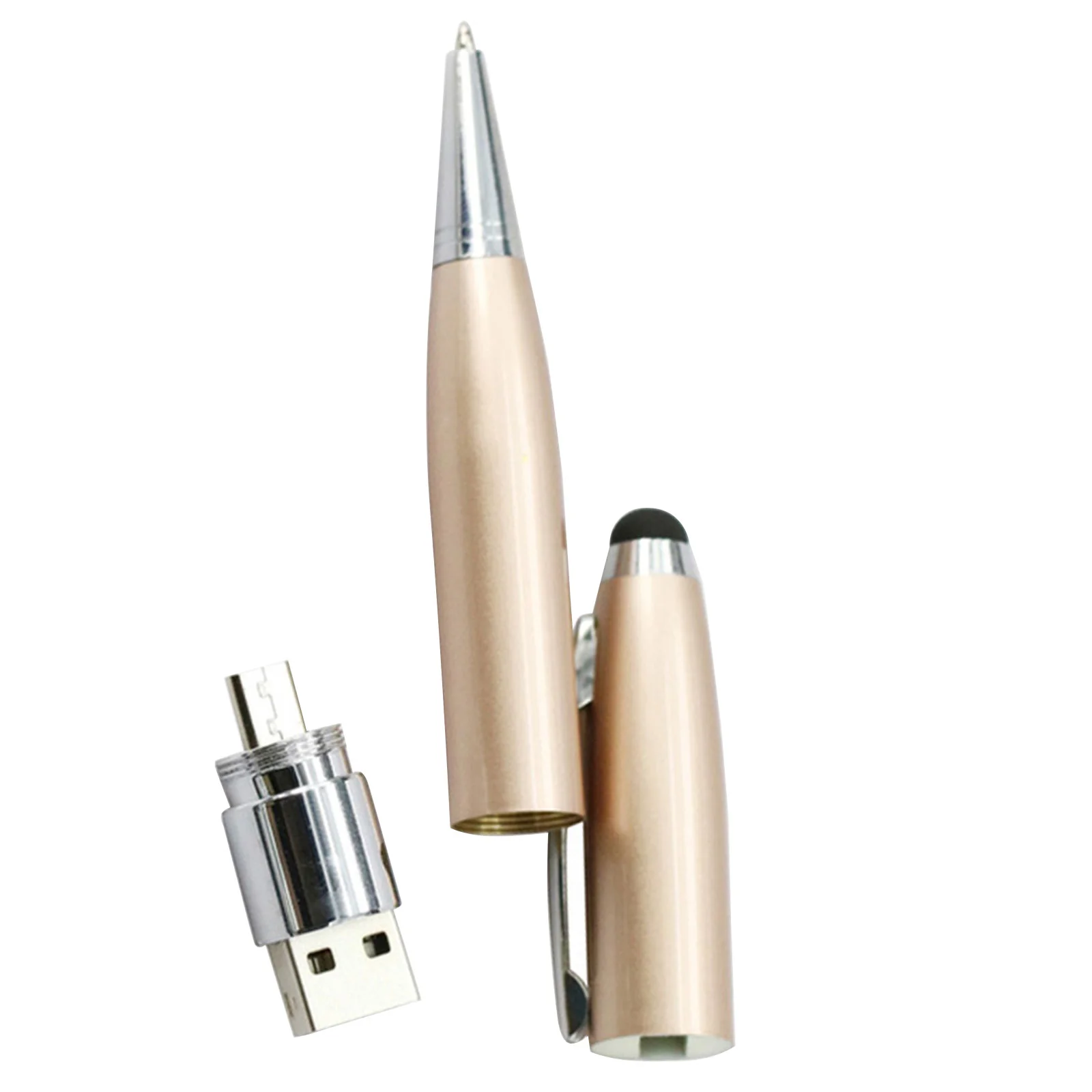 Флешка Металлическая Ручка Стилус OTG \Pen Stylus\ R266 золотистый 512 Гб - фото 3