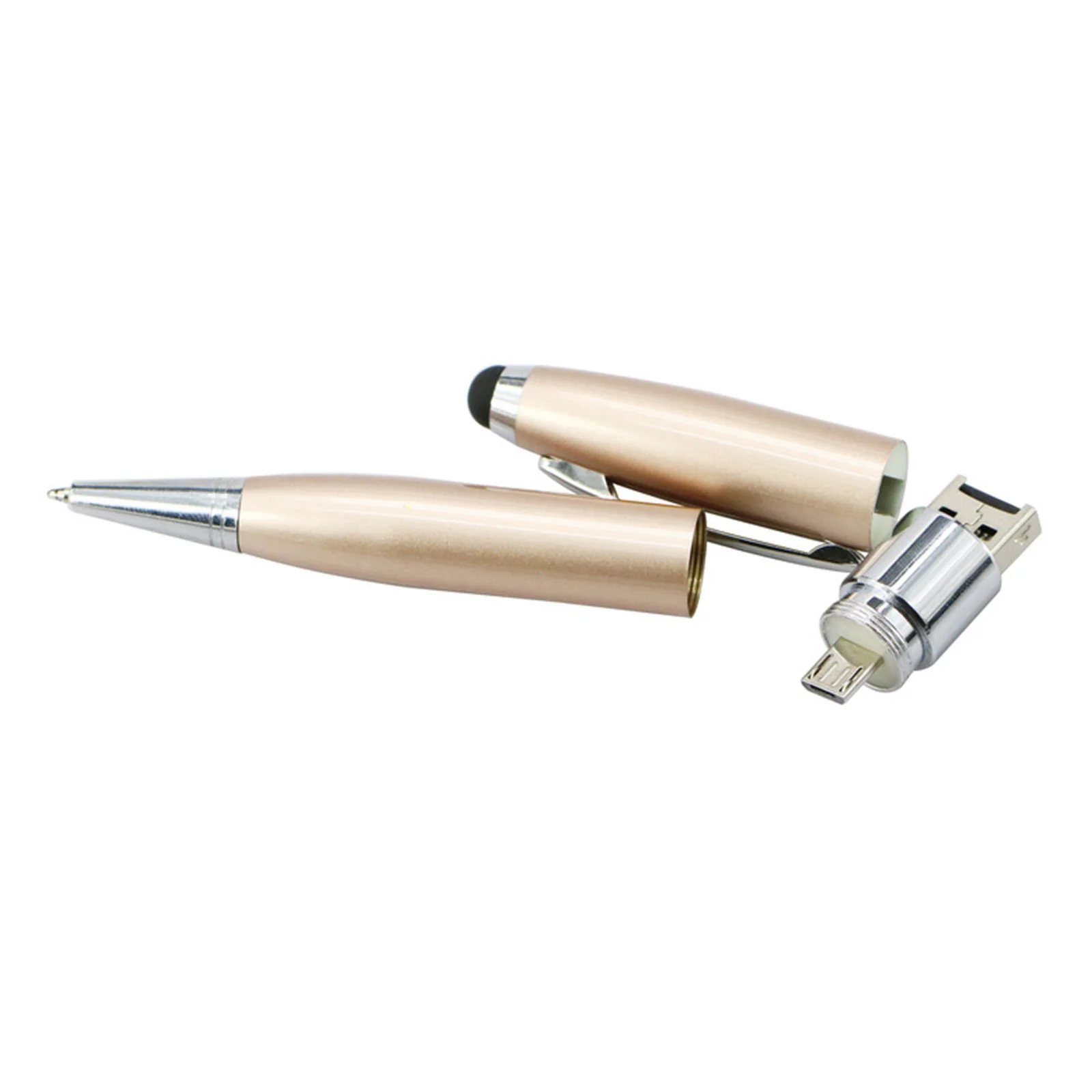 Флешка Металлическая Ручка Стилус OTG Pen Stylus R266 золотистый 2 Гб - фото 9