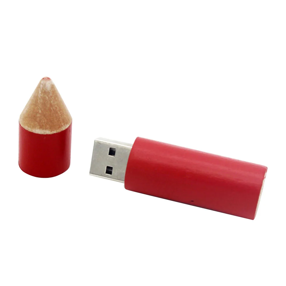 Флешка Деревянный Карандаш Pencil Wood F272 красный 16 Гб - фото 4