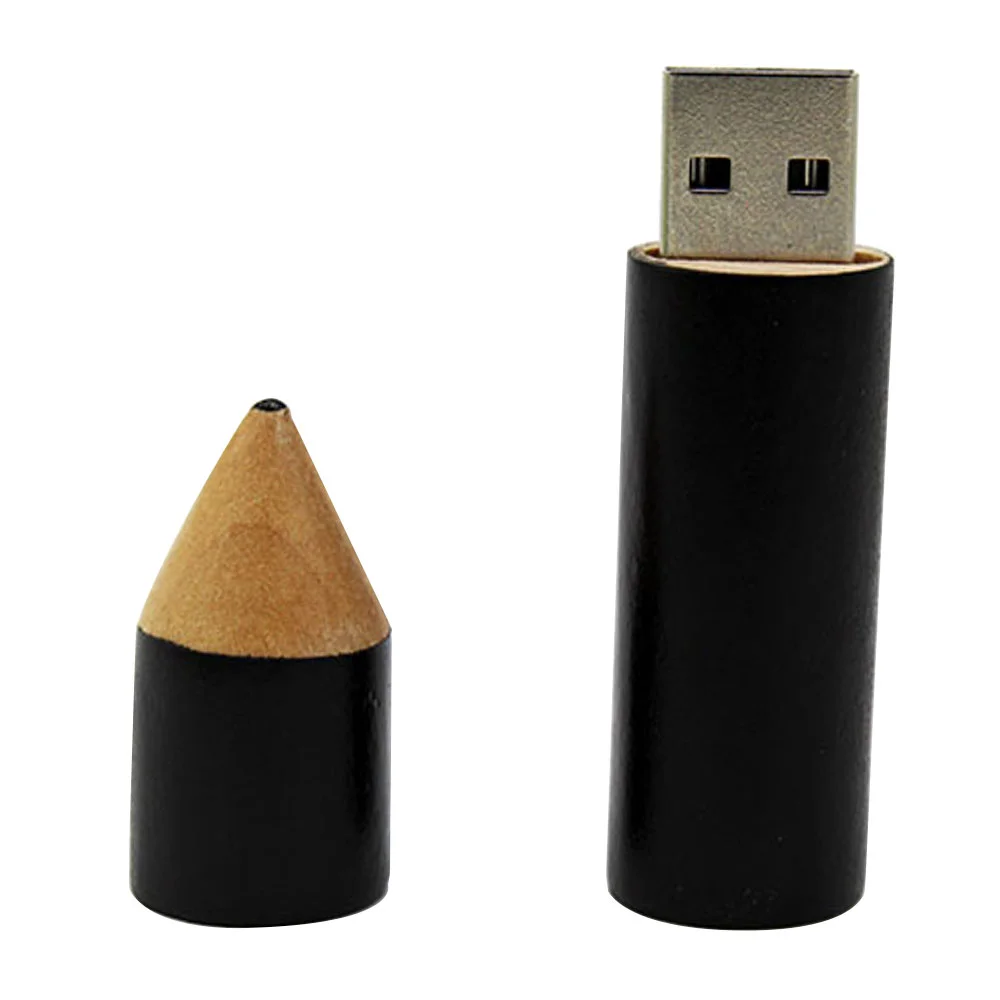Флешка Деревянный Карандаш Pencil Wood F272 черный 512 Гб - фото 2