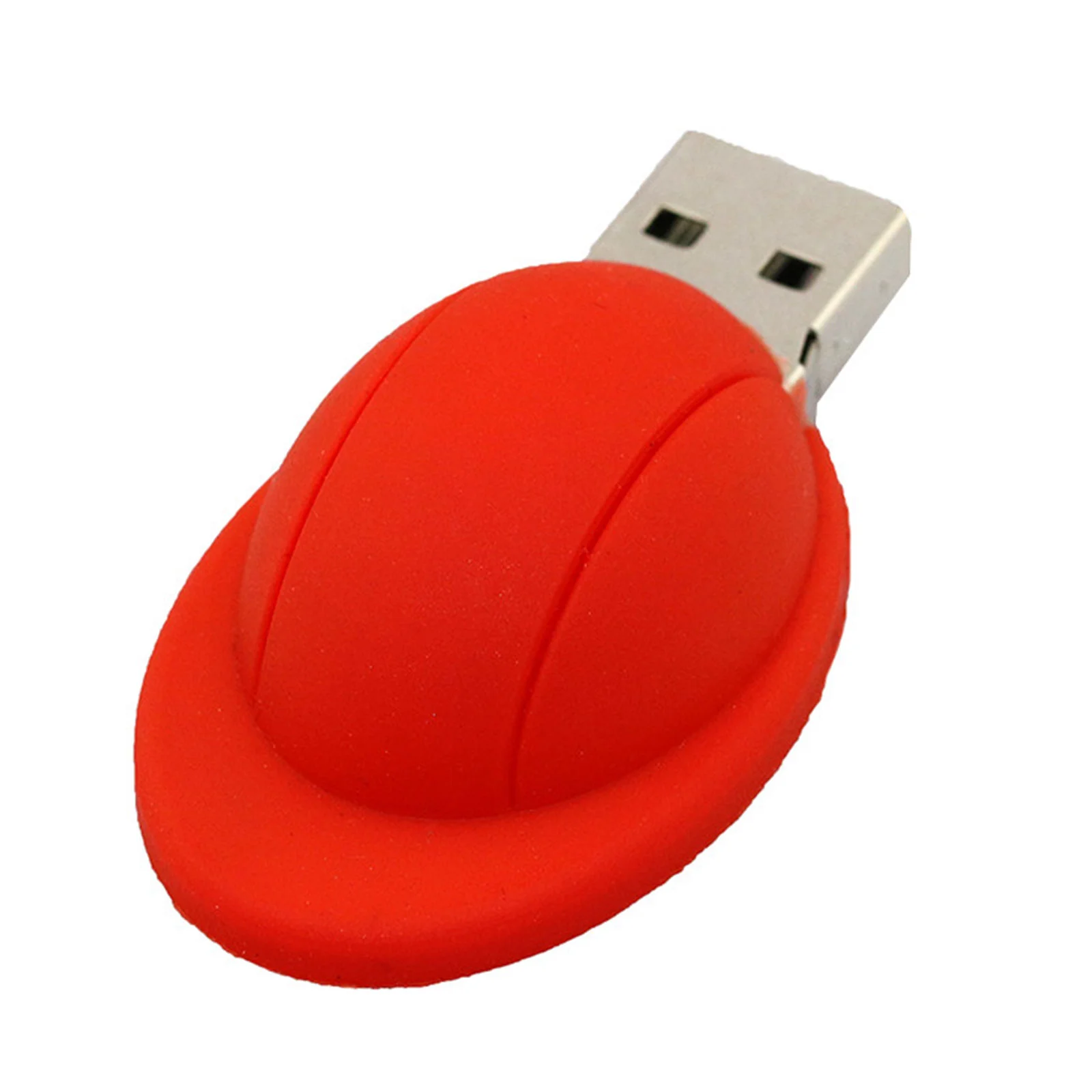 Флешка Резиновая Каска Helmet Q274 красный 512 Гб - фото 1